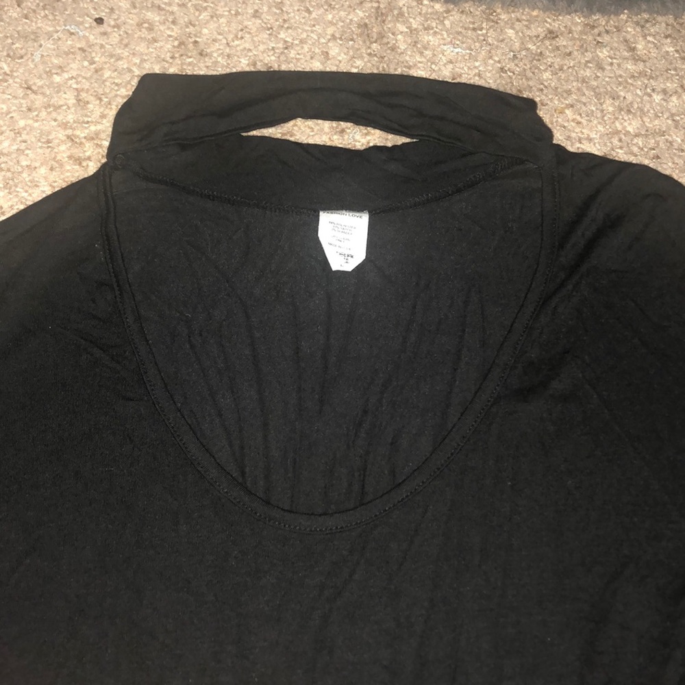 Black , turtle neck , body suit